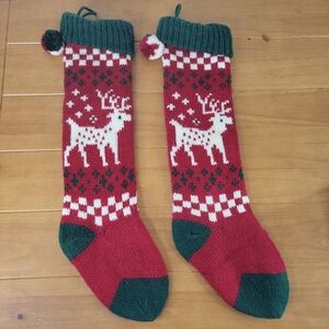 Vintage cottagecore reindeer stockings